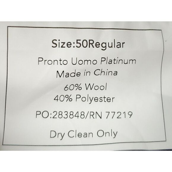 Pronto Uomo Platnium Wool Blend Sport Coat 50 Regular Blazer Gray Suit Jacket - Picture 9 of 11